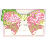 Party Invitations, Pink And Green Bow